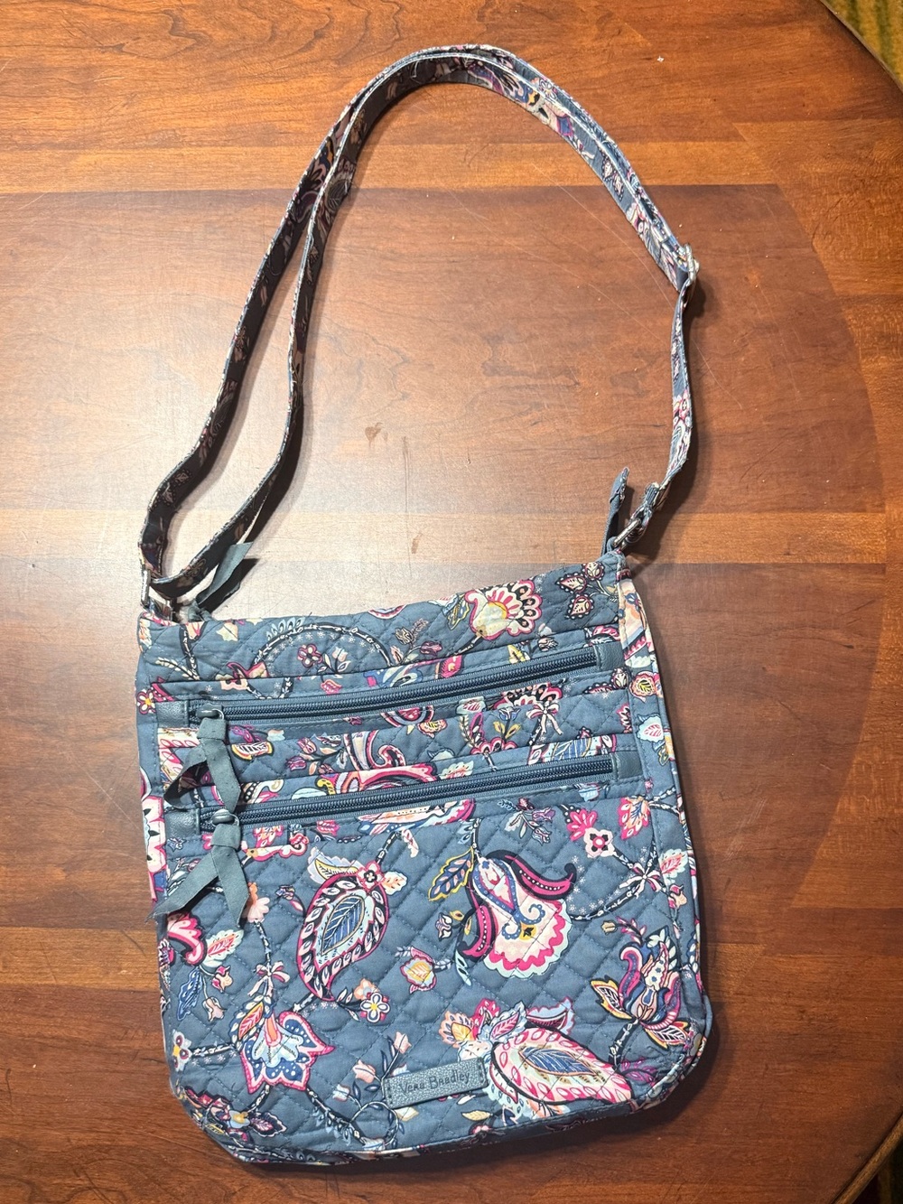 Vera Bradley Gray Quilted Floral Paisley Crossbody